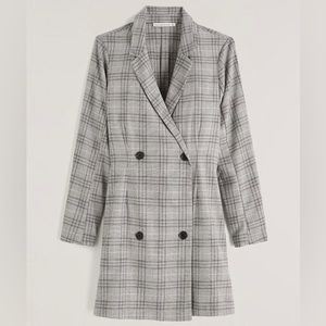 Abercrombie Long-Sleeve Blazer Dress Color: grey plaid